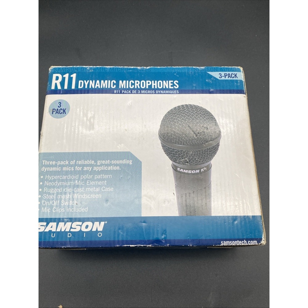 Samson R11 Microphone Set Unisex 3-Pack‎ Grey Metal Dynamic Recording